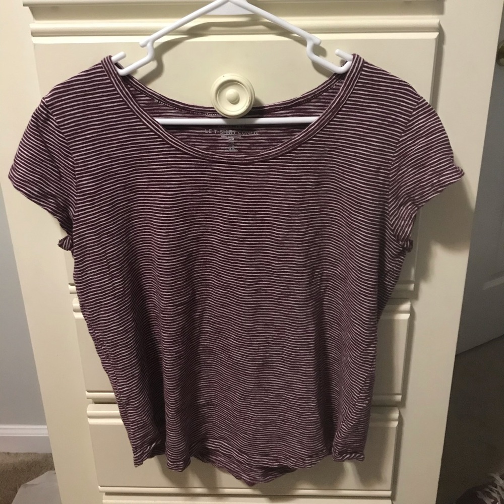 Maroon striped shirt
